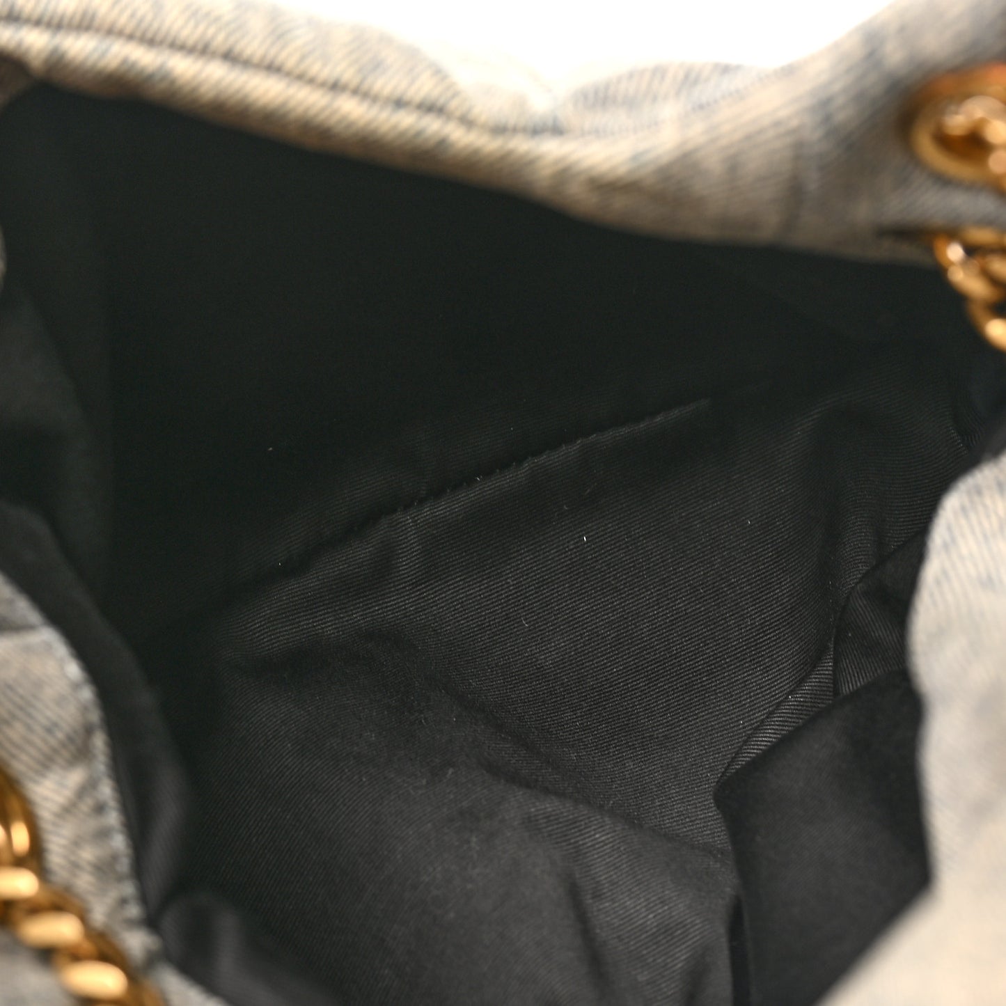 Denim Quilted Medium Loulou Puffer Monogram Chain Satchel Azur