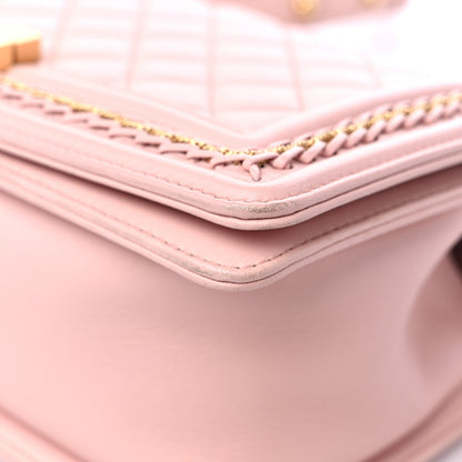 Chanel Lambskin Quilted Medium Chain Detail Boy Flap Light Pink 8 of 10