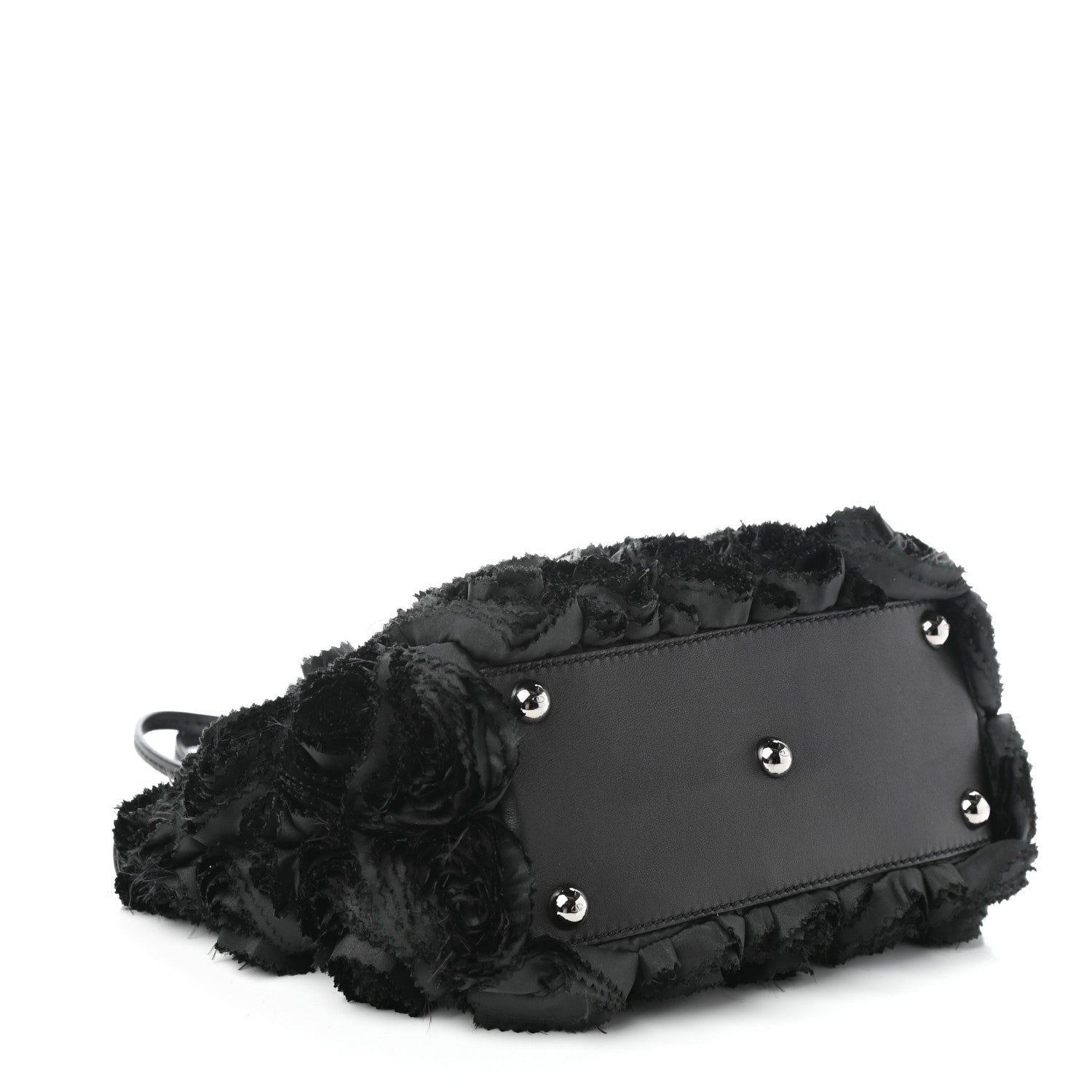 Valentino Garavani Nappa Floral Applique Tote Bag Black 4 of 9