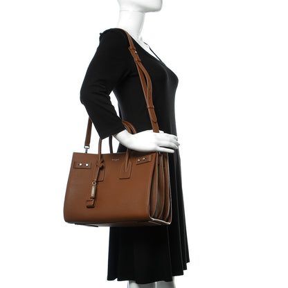 Saint Laurent Grained Calfskin Small Supple Sac De Jour Moka 2 of 9