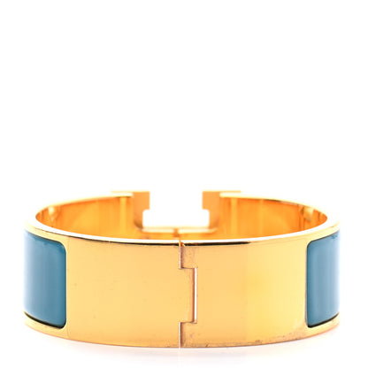 Hermes Enamel Wide Clic Clac H Bracelet PM Bleu Canard 3 of 4