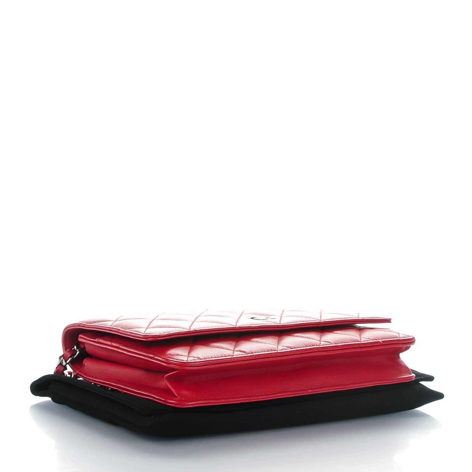 Chanel Lambskin Quilted Wallet On Chain WOC Red 4 of 8