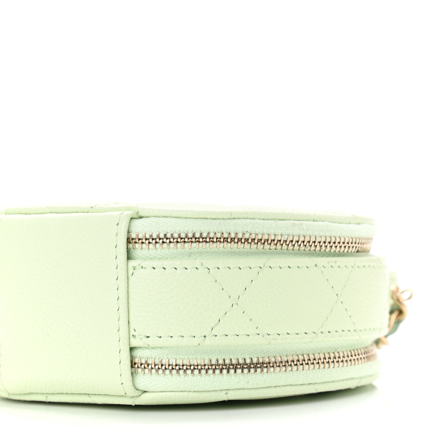 Chanel Caviar Quilted Round Handle With Care Vanity With Chain Light Green 12 of 13