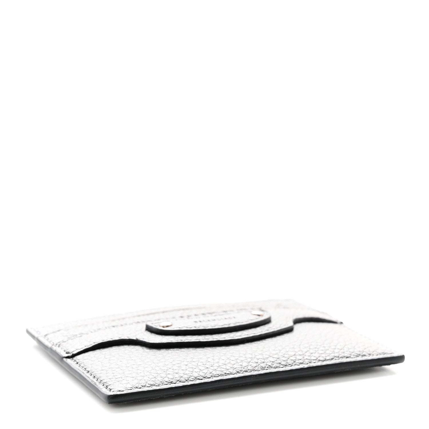 Balenciaga Grained Calfskin Neo Classic Silver Hardware Card Holder Dark Grey 4 of 9