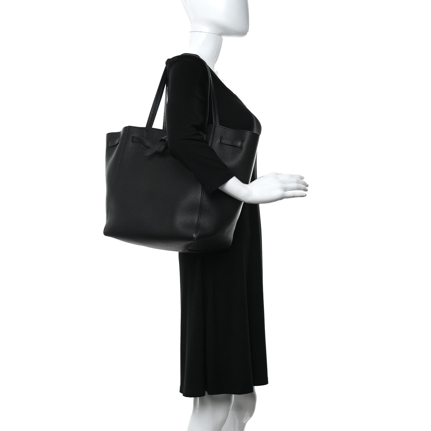 Celine Soft Grained Calfskin Small Belt Cabas Phantom Black 2 of 11