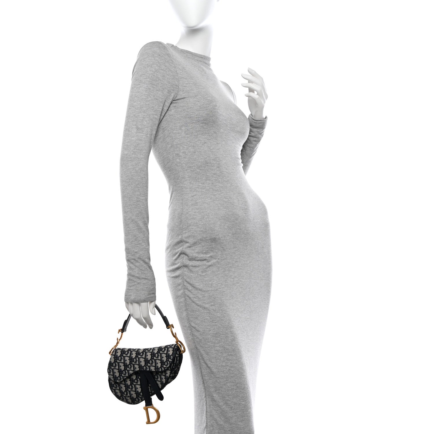 Christian Dior Oblique Mini Saddle Bag Blue 2 of 10