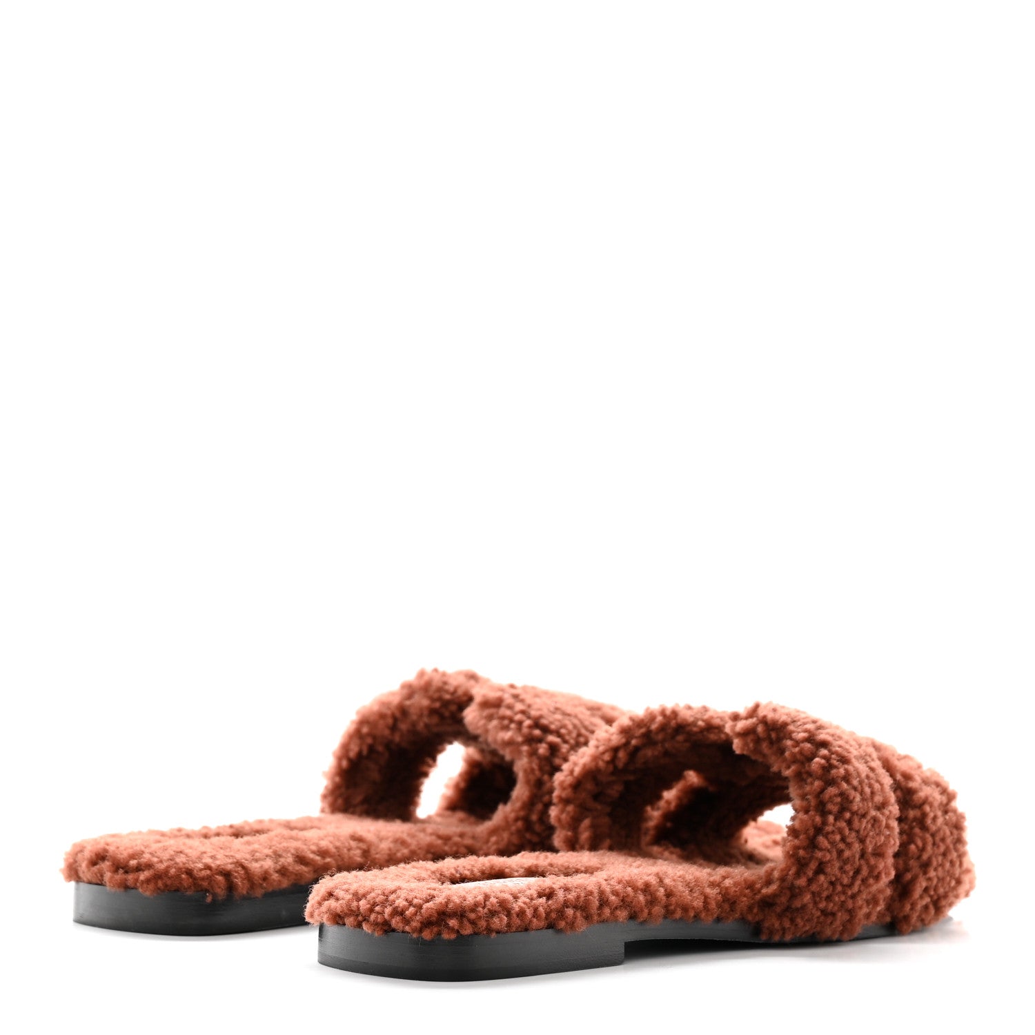 Hermes Woolskin Oran Sandals 39 Cognac 4 of 12