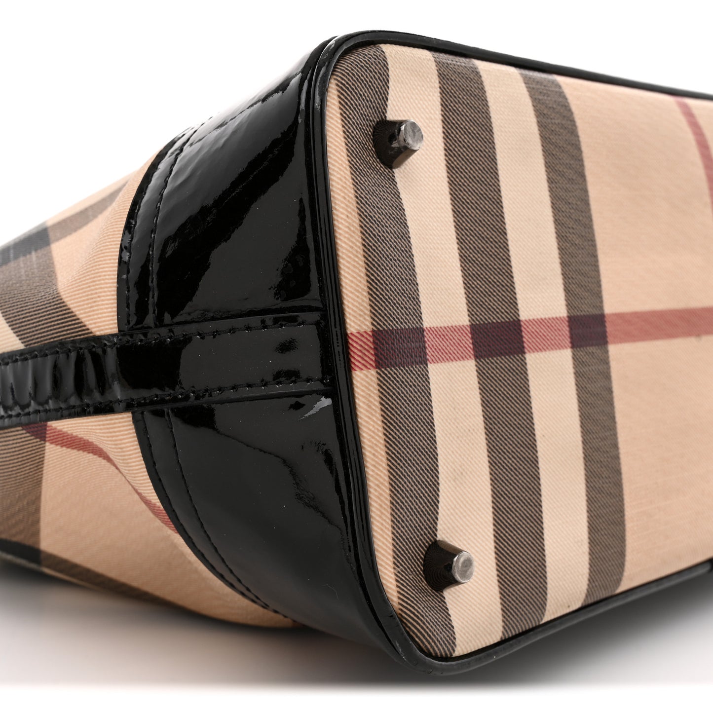 Nova Check Patent Medium Tote Black