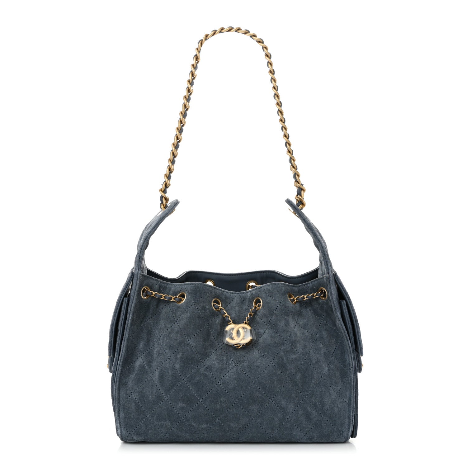 Chanel Suede Quilted Small Chanel 25 Handbag Blue 1 of 11