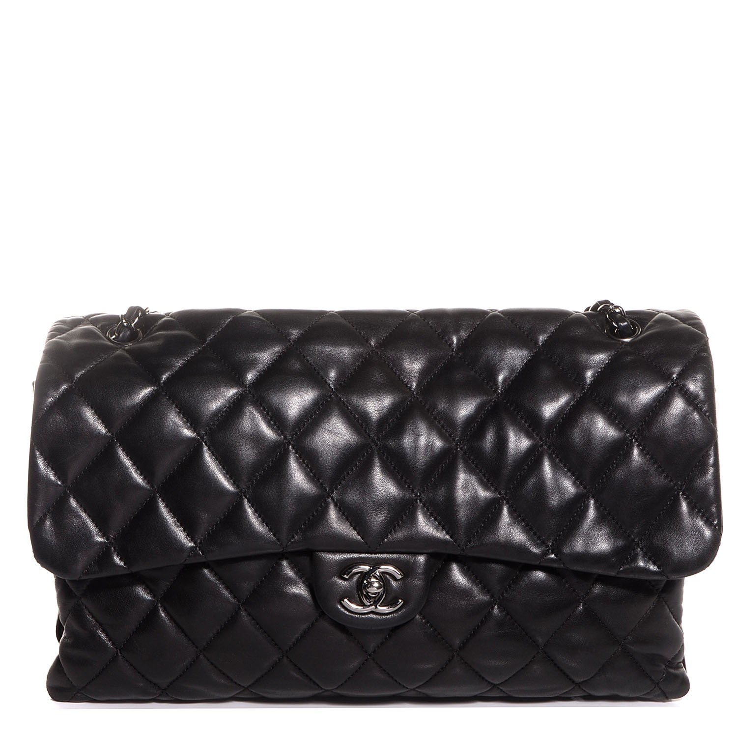 Chanel Lambskin Quilted Maxi 3 Flap Black 1 of 8