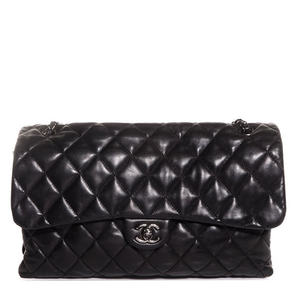 Chanel Lambskin Quilted Maxi 3 Flap Black 1 of 8