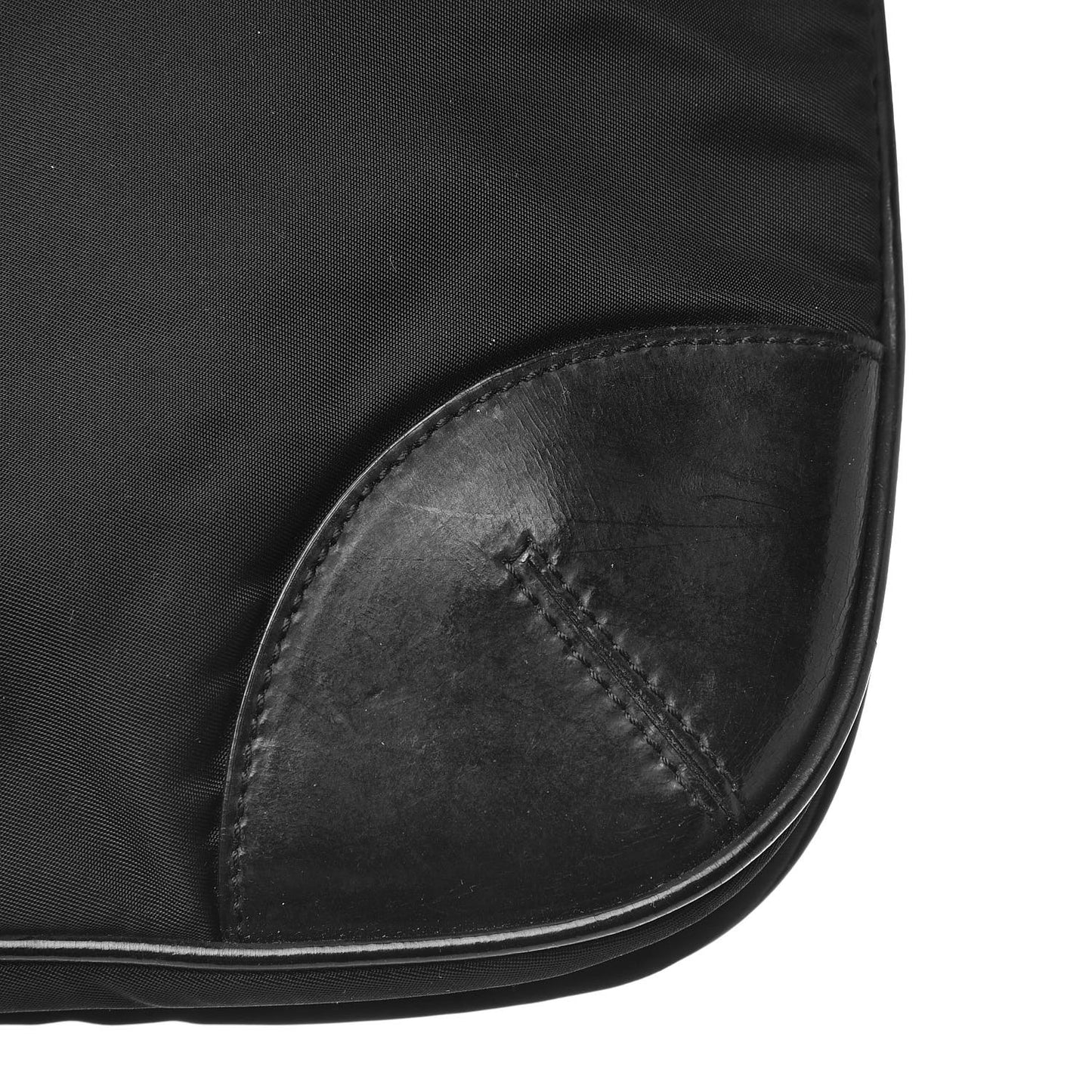 Nylon Flat Messenger Bag Black