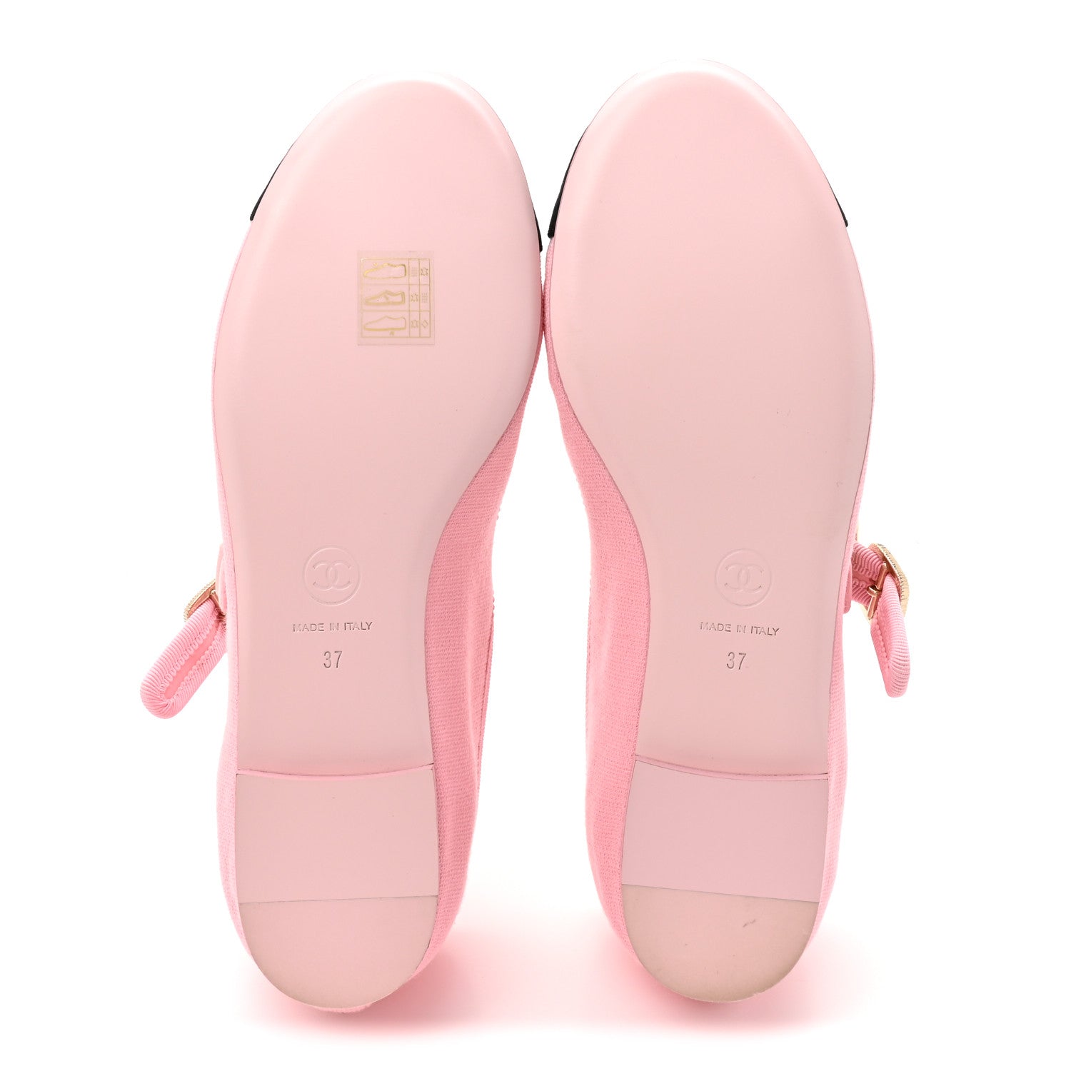 Chanel Fabric Grosgrain Mary Jane Flats 37 Light Pink Black 6 of 9