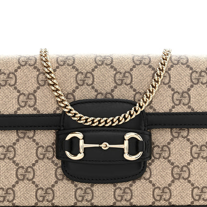 Gucci GG Supreme Monogram Azalea Calfskin Horsebit 1955 Mini Bag Beige Black 9 of 11
