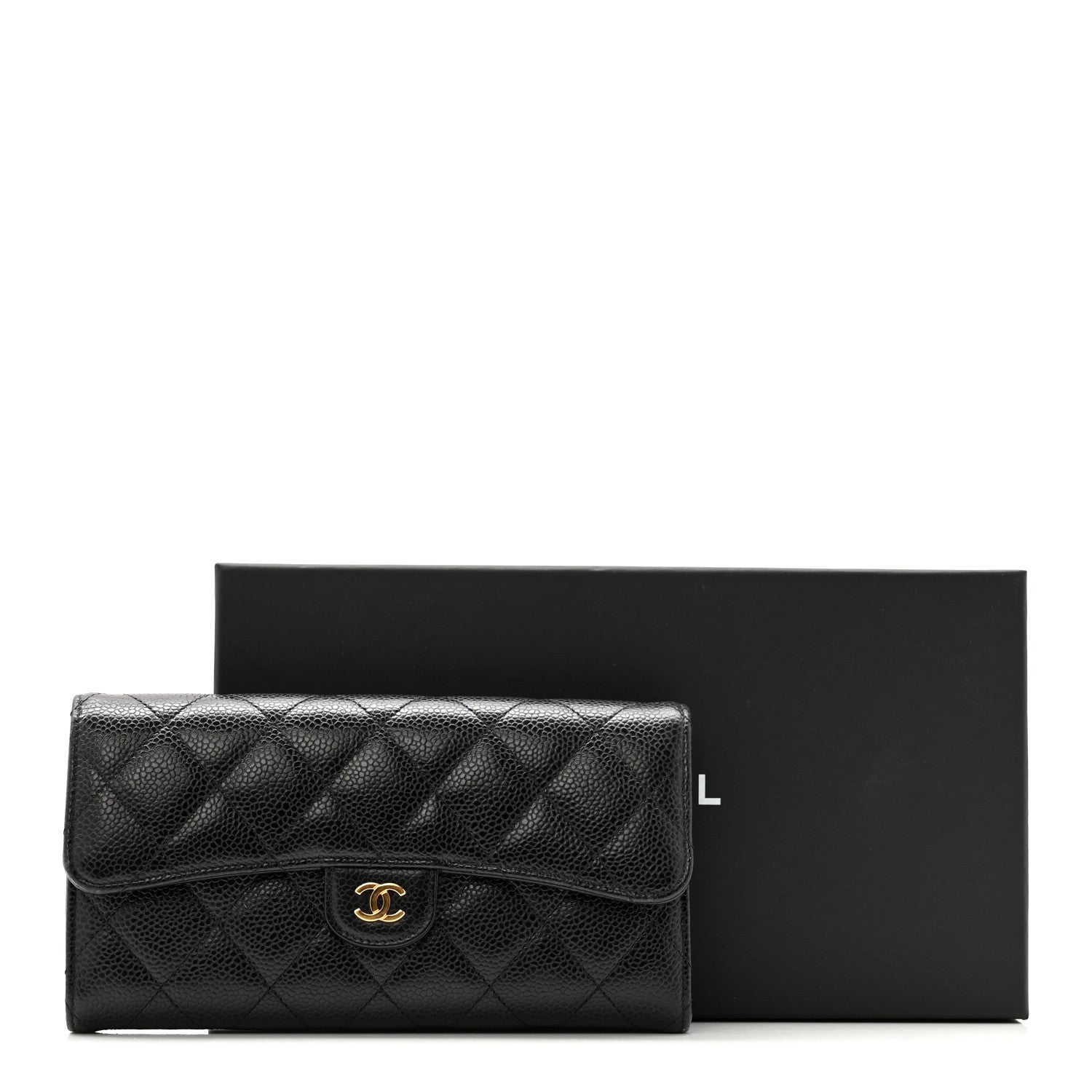 Chanel Caviar Quilted Large Gusset Flap Wallet Black 25 of 26