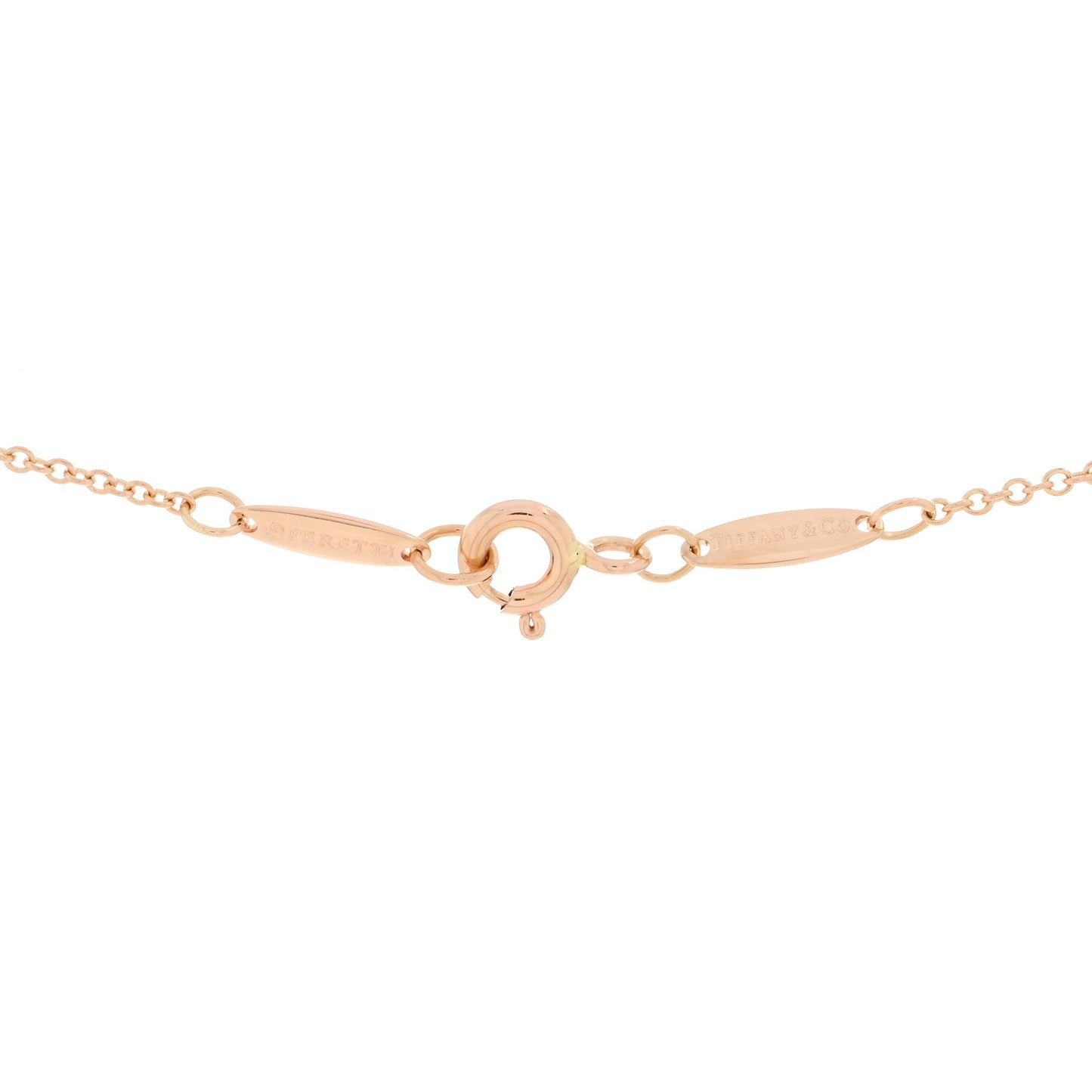 18K Rose Gold 11mm Elsa Peretti Open Heart Pendant Necklace