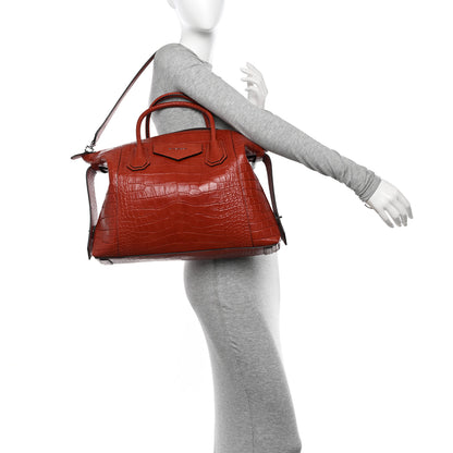 Givenchy Calfskin Crocodile Embossed Medium Soft Antigona Paprika 2 of 10