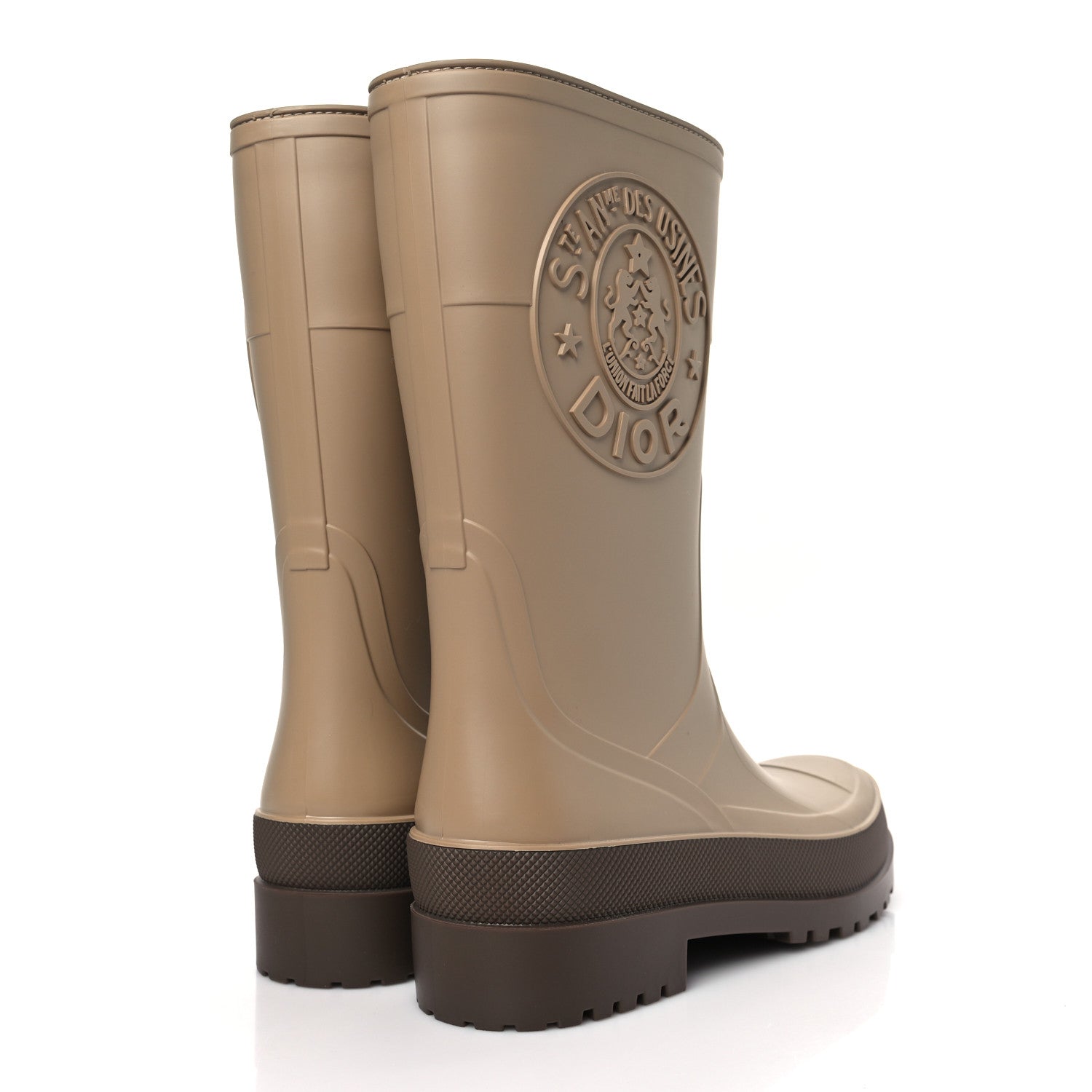 Christian Dior Rubber Diorunion Rain Boots Dark 40 Nut 4 of 8