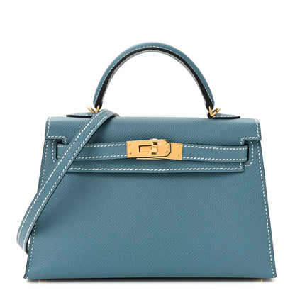 Hermes Epsom Mini Kelly Sellier 20 New Blue Jean 1 of 10