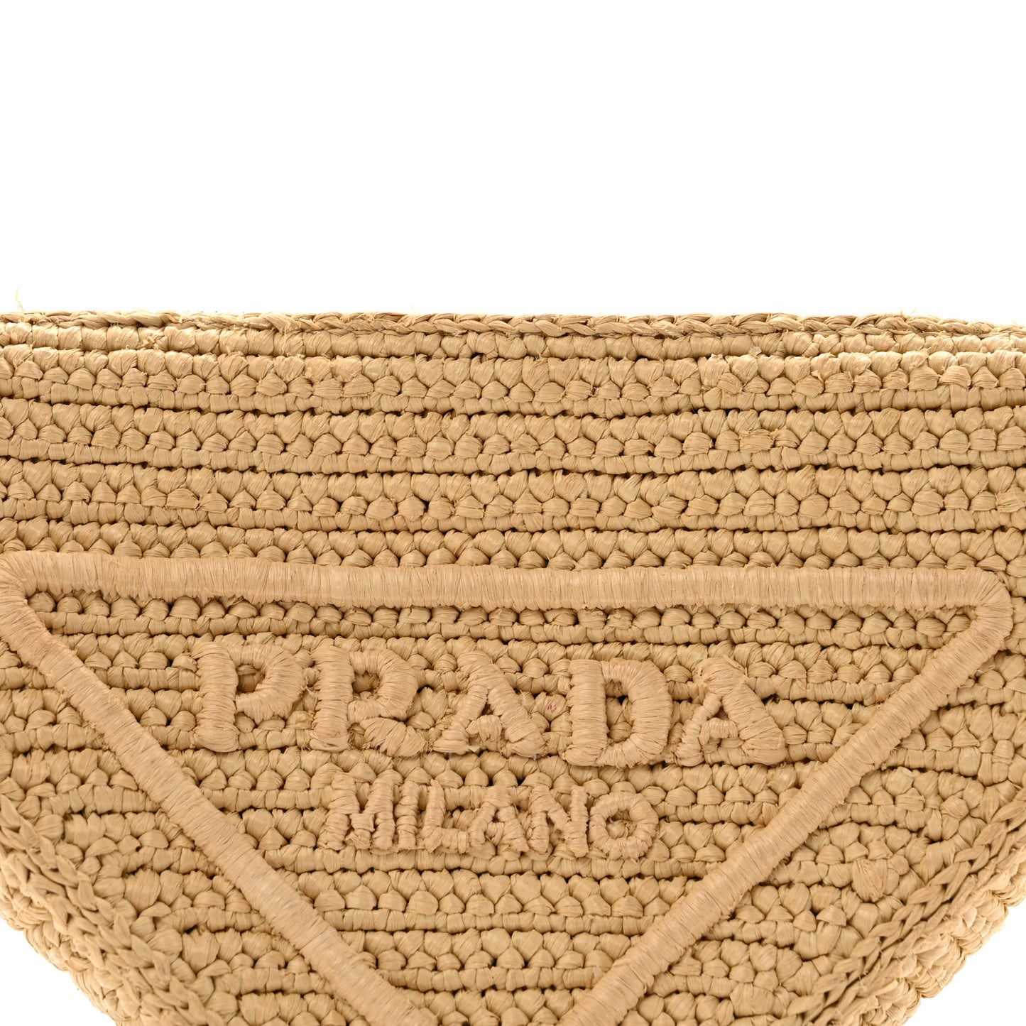 Yarn Raffia Effect Crochet Triangle Shoulder Bag Naturale