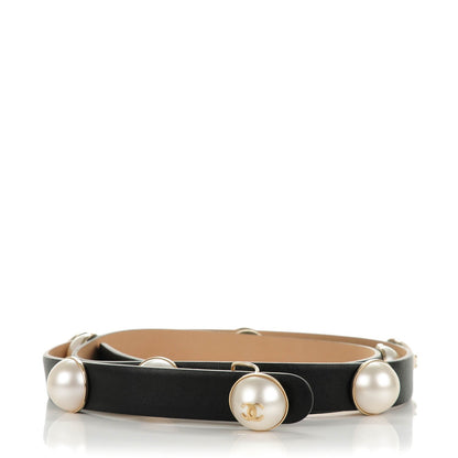 Chanel Calfskin Pearl CC Belt 90 36 Black 1 of 6
