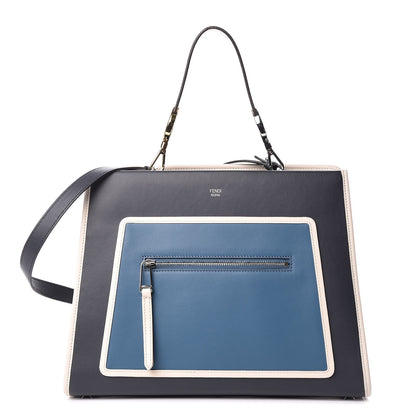 Fendi Vitello Century F is Fendi Regular Runaway Satchel Blue Notte Balena Multicolor 1 of 14