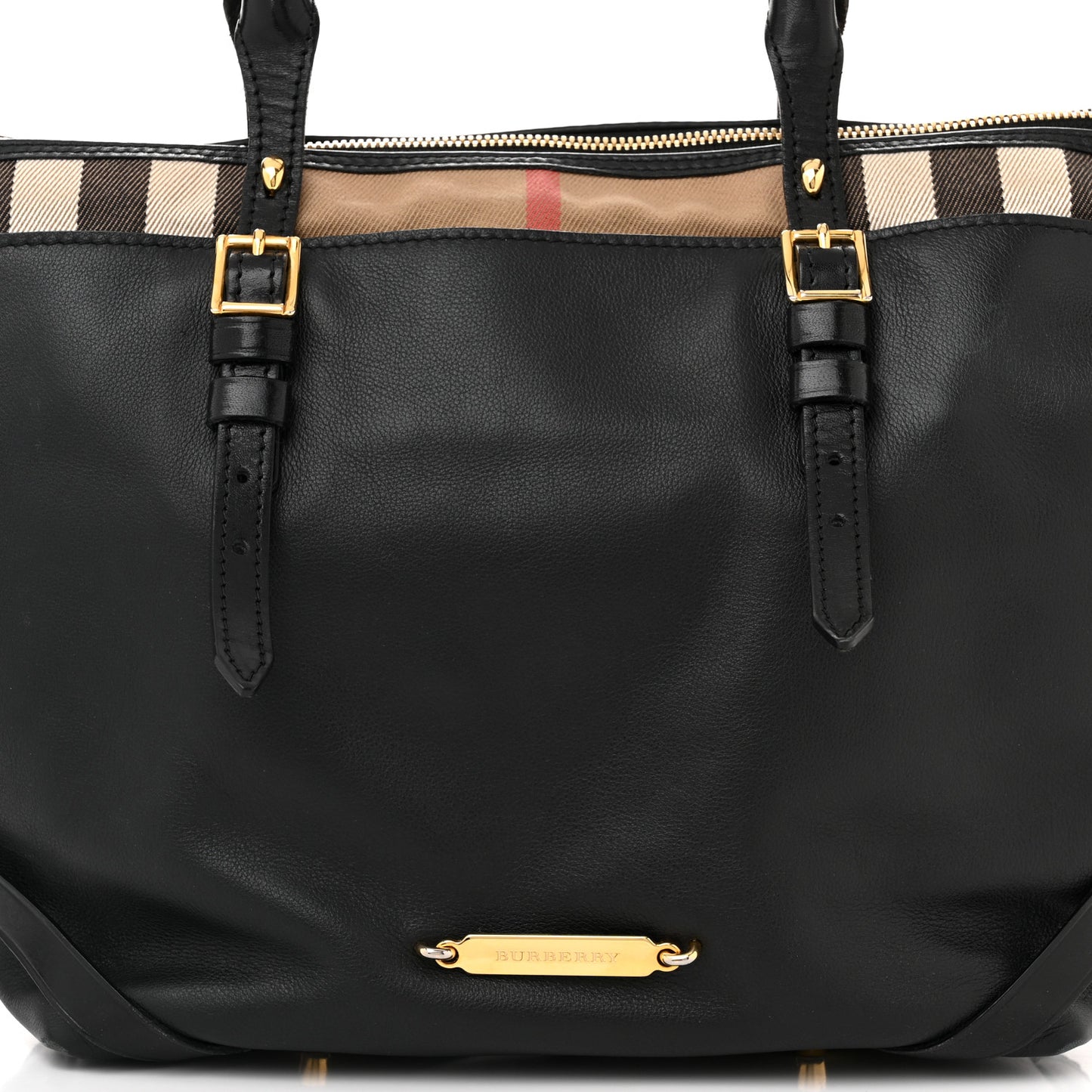 Calfskin House Check Small Salisbury Tote Black