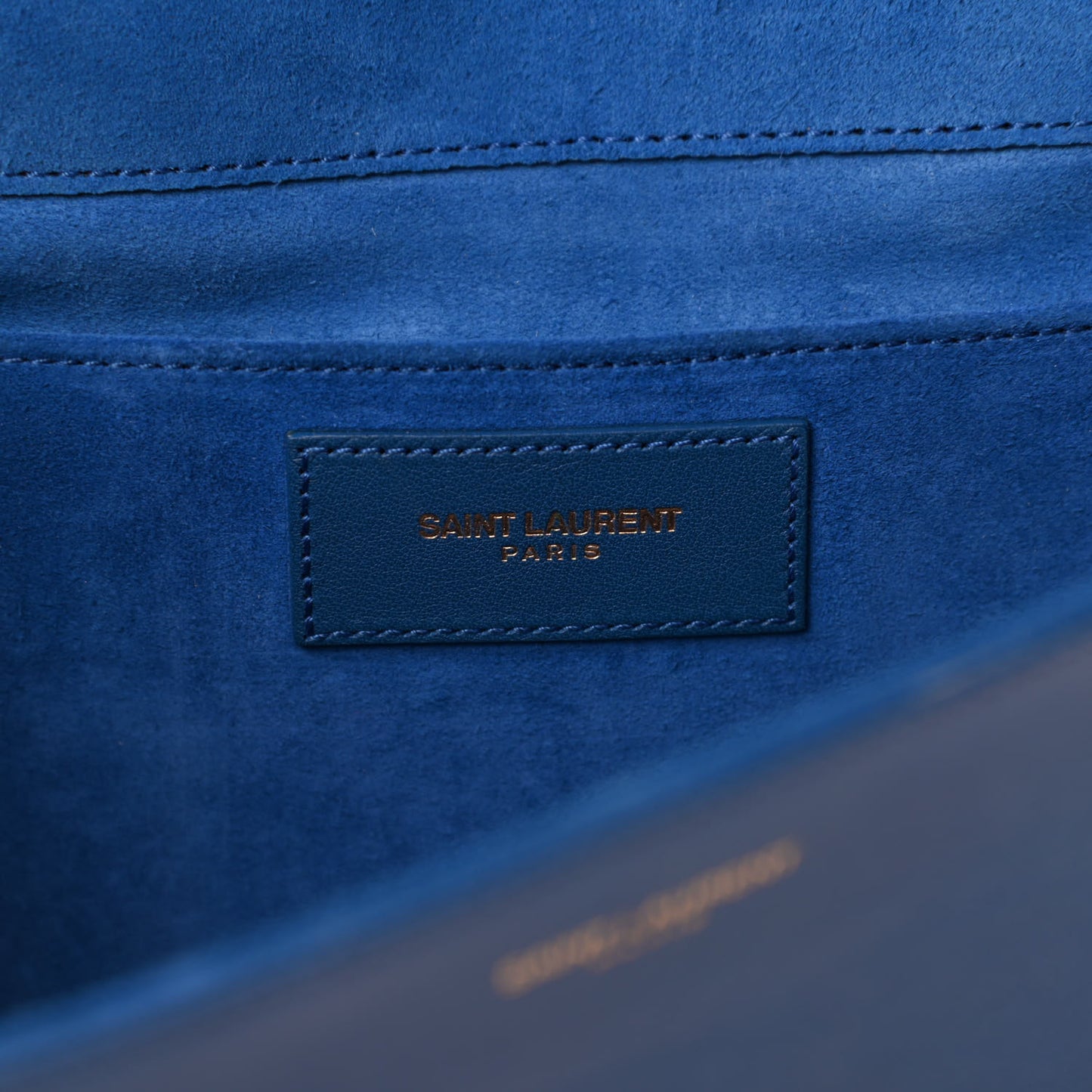 Calfskin Classic Y Ligne Clutch Royal Blue