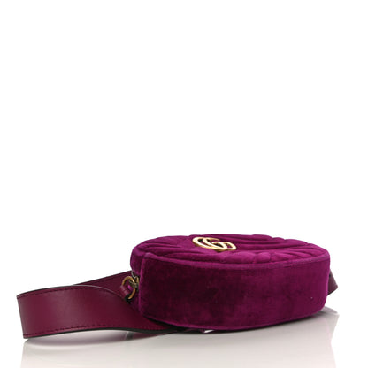 Gucci Velvet Matelasse GG Marmont Belt Bag 85 34 Fuchsia Violet Cyclamen 3 of 11