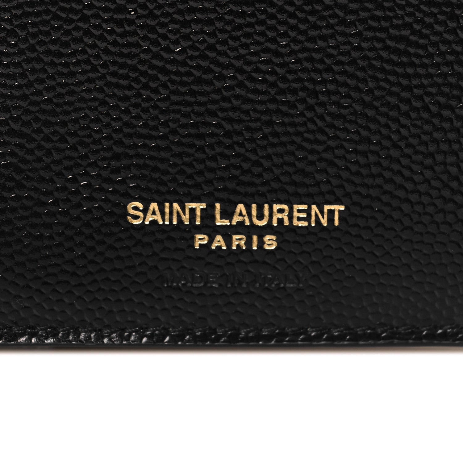 Saint Laurent Grain De Poudre Matelasse Chevron Monogram Compact Tri Fold Wallet Black 6 of 6
