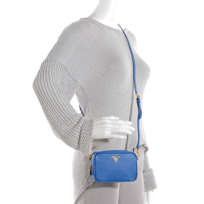 Prada Saffiano Mini Camera Crossbody Azzurro 3 of 10