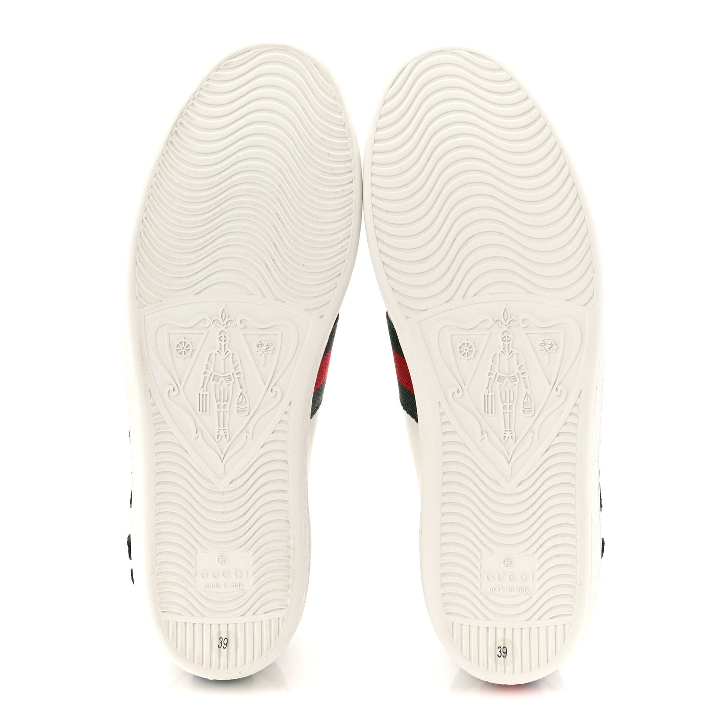 Calfskin Web Floral Embroidered Womens Ace Sneakers 39 White