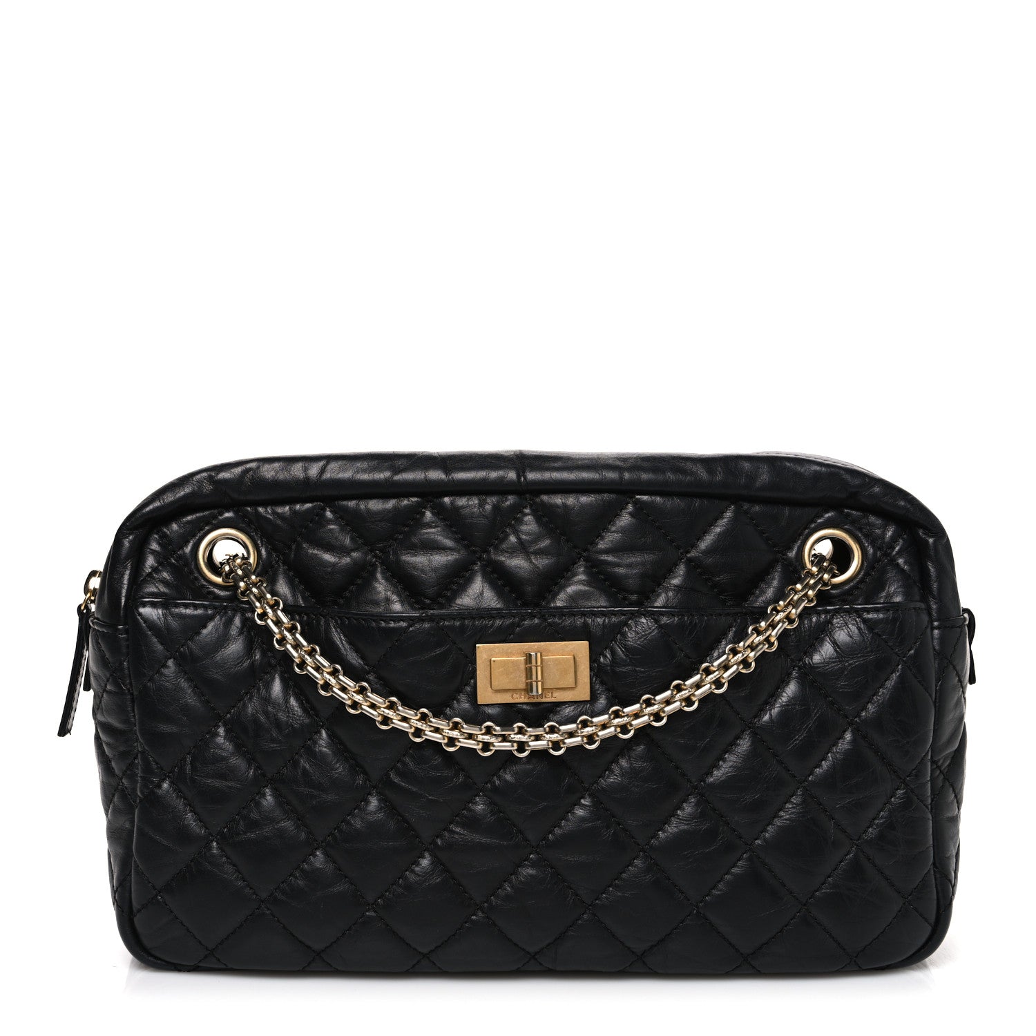 Chanel Aged Calfskin Quilted Medium Reissue Camera Case Black 1 of 10