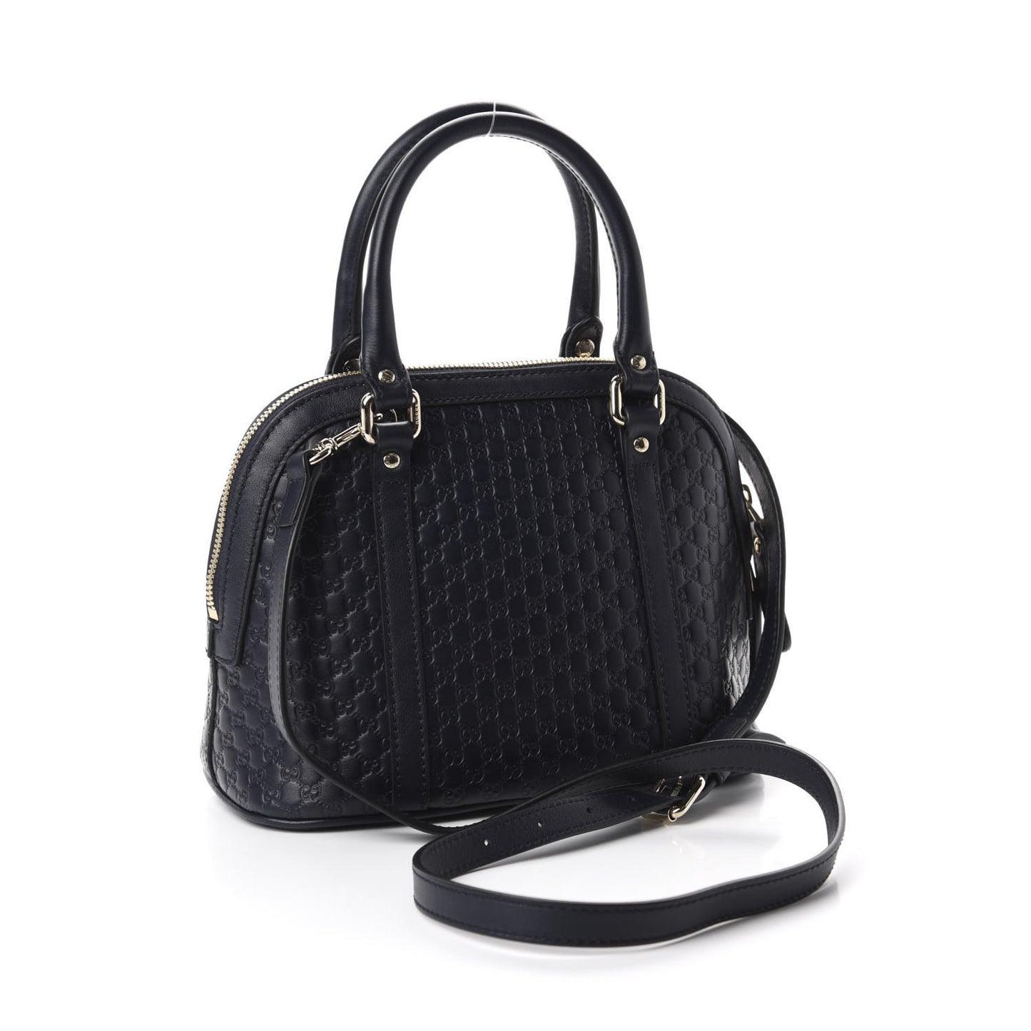Soft Microguccissima Mini Dome Bag Blue
