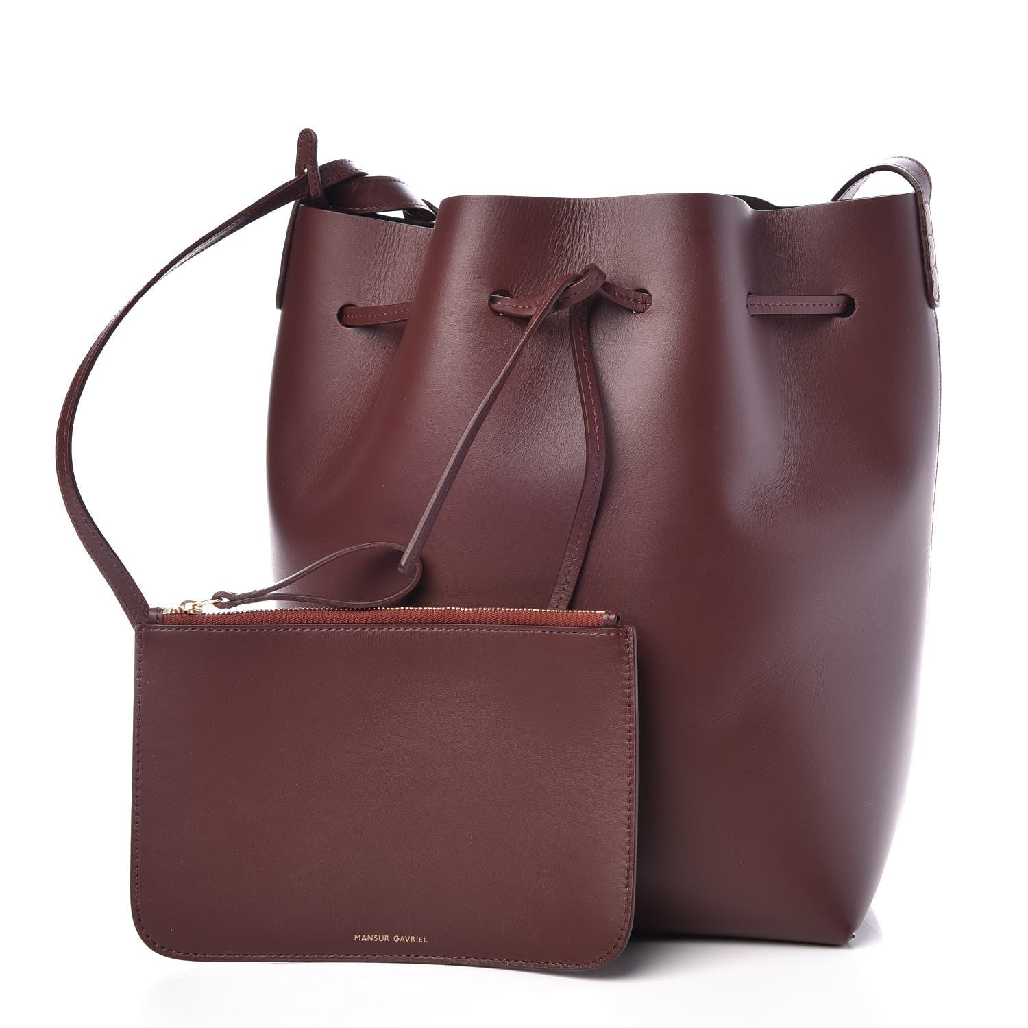 Mansur Gavriel Calfskin Bucket Bag Burgundy 3 of 7