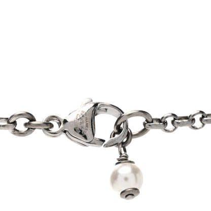 Chanel Pearl Crystal CC Pendant Necklace Ruthenium 4 of 4