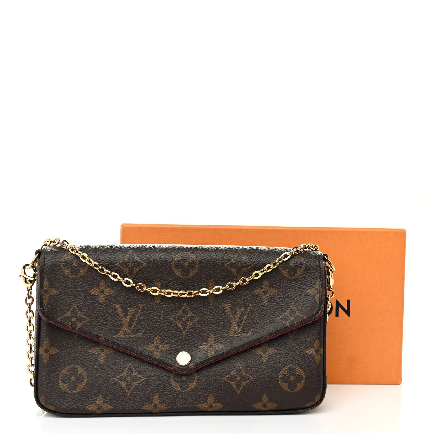 Louis Vuitton Monogram Pochette Felicie Chain Wallet Fuchsia 11 of 11