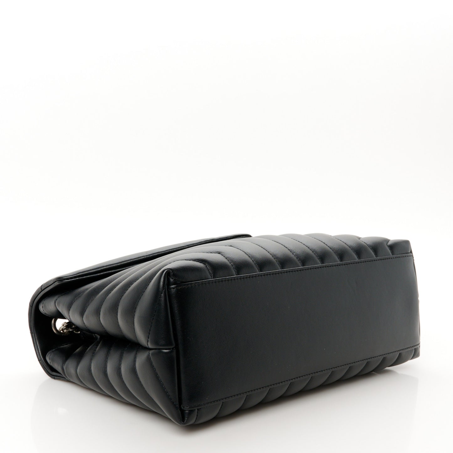 Calfskin Y Quilted Monogram Medium Loulou Chain Satchel Black