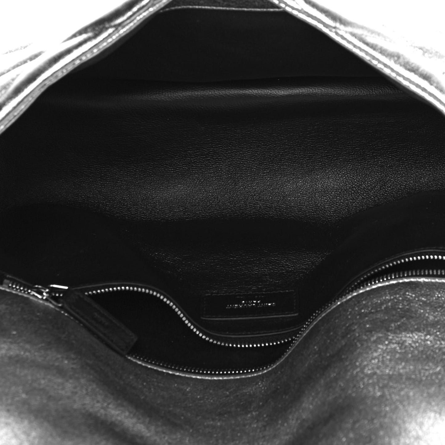 Metallic Lambskin Quilted Sade Puffer Envelope Clutch Argento