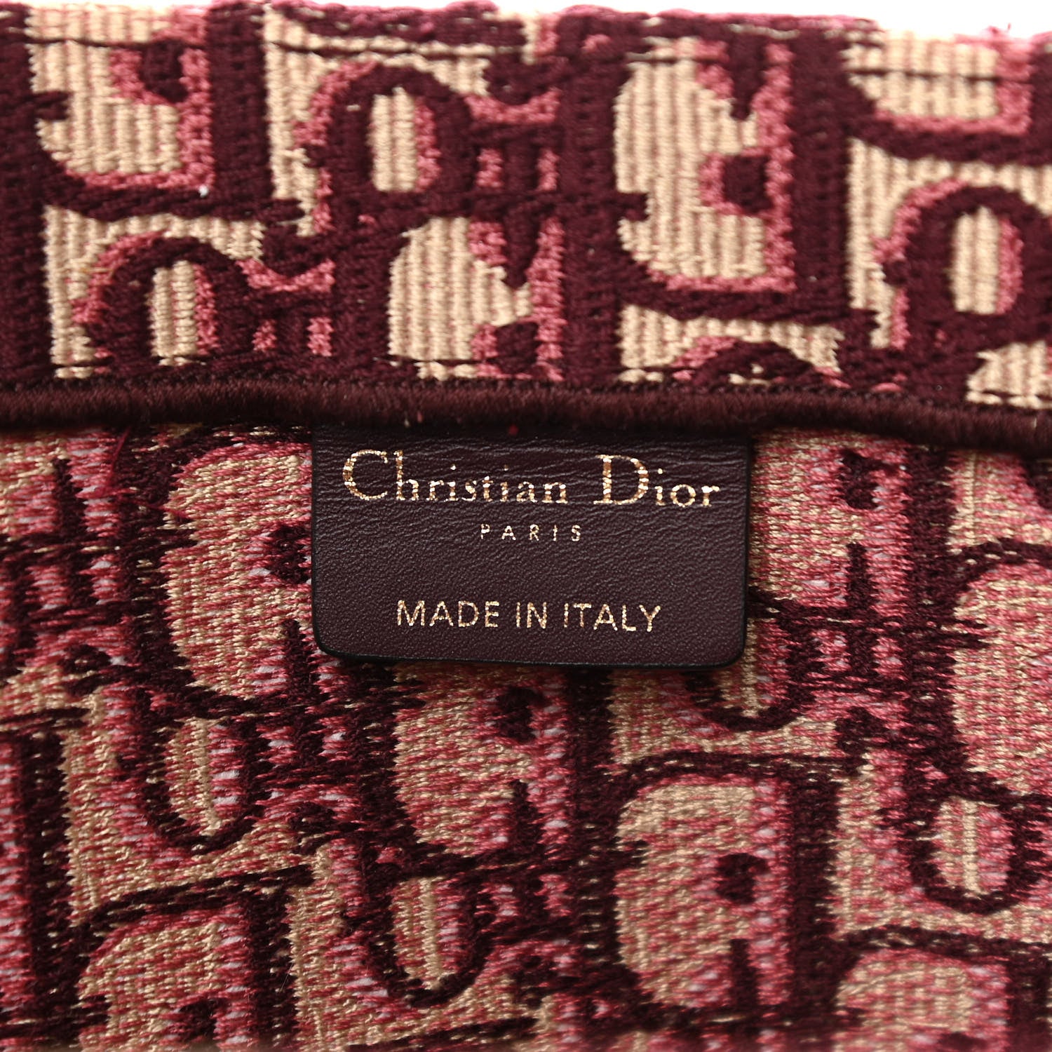 Christian Dior Oblique Large Book Tote Burgundy Multicolor 6 of 12