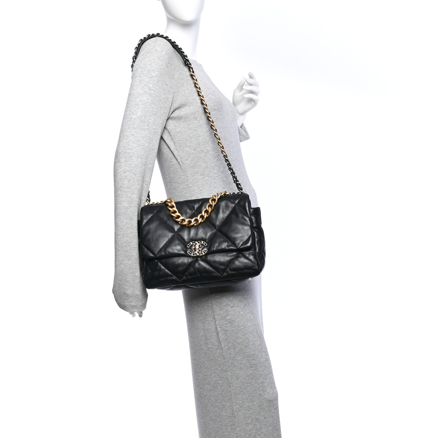 Chanel Lambskin Quilted Large Chanel 19 Flap Black 2 of 11