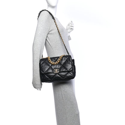 Chanel Lambskin Quilted Large Chanel 19 Flap Black 2 of 11