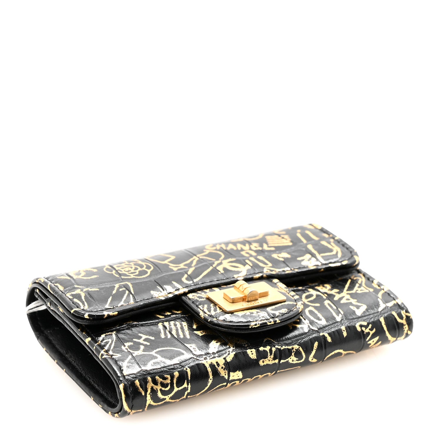 永チャン様 Chanel Calfskin Crocodile Embossed Graffiti 2.55 Cocodile Reissue