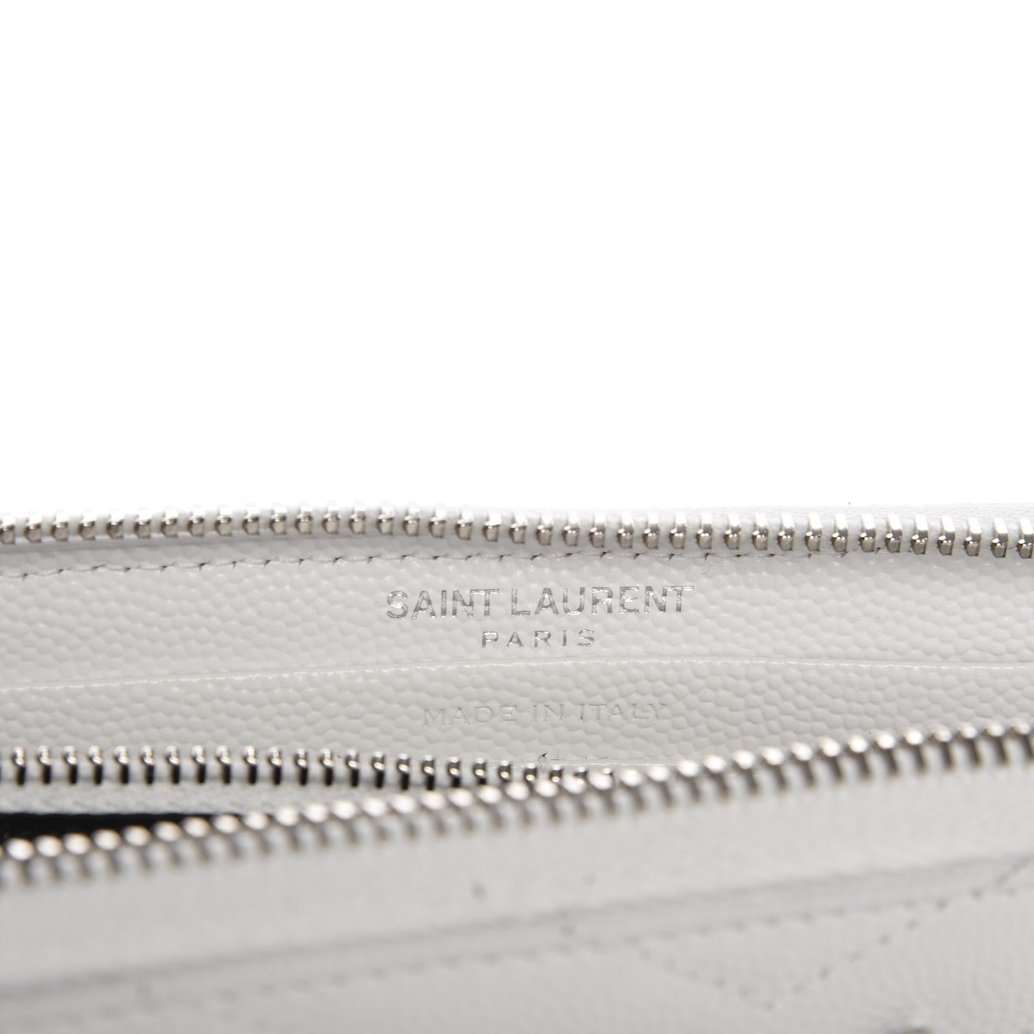Saint Laurent Grain De Poudre Matelasse Chevron Monogram Zip Around Wallet Blanc Optique 6 of 8