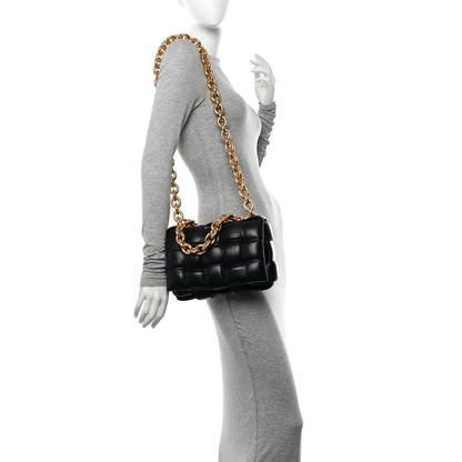 Bottega Veneta Lambskin Maxi Intreccio Padded Chain Cassette Crossbody Bag Black 2 of 10
