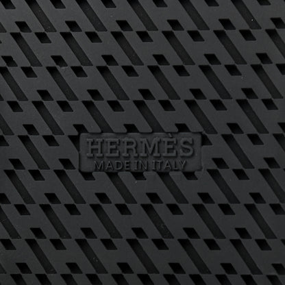 Hermes Veau Indios Woolskin Mens Chypre Sandals 44 Black Ecru 7 of 8