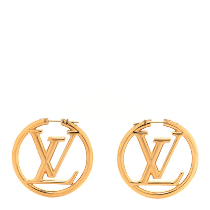Louis Vuitton Metal Louise Hoop Earrings Gold 1 of 5