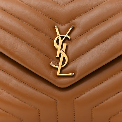 Saint Laurent Calfskin Y Quilted Monogram Medium Loulou Chain Satchel Dark Natural 9 of 13