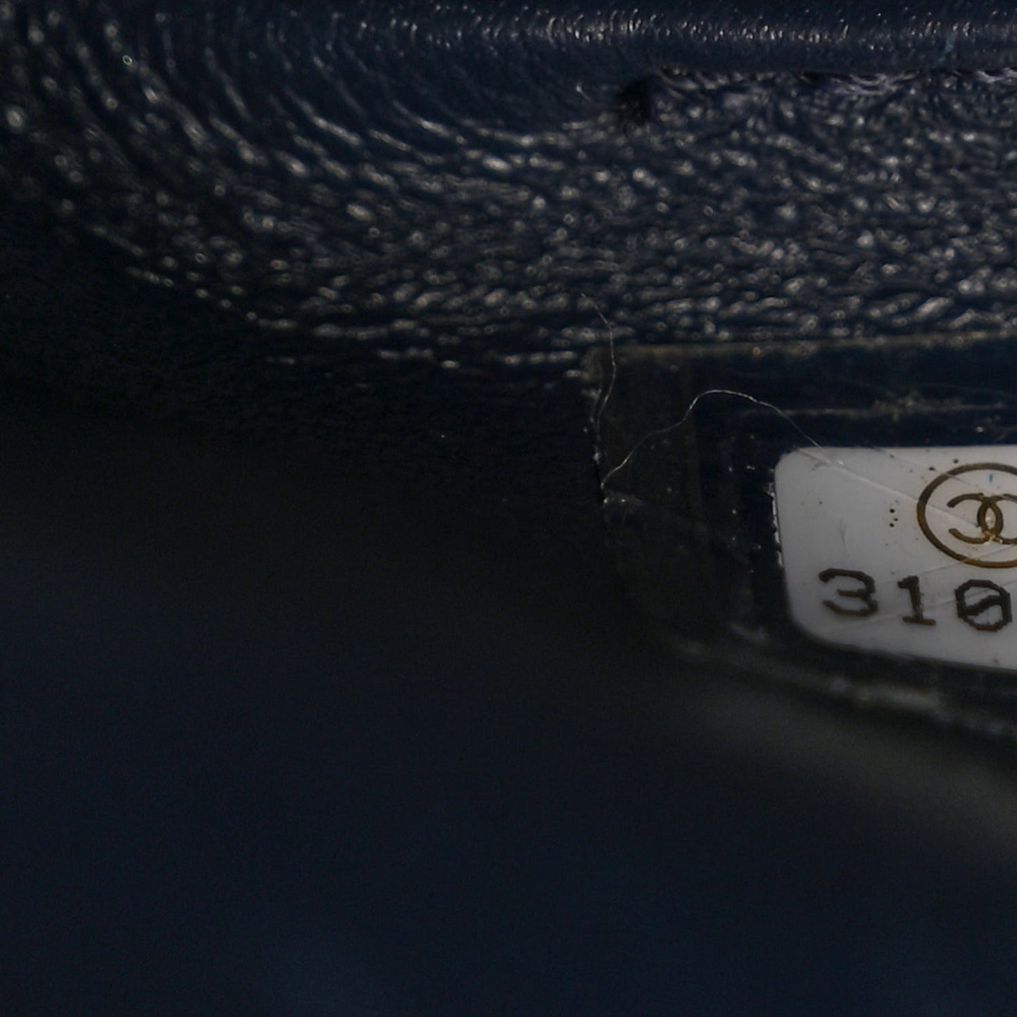 Shiny Lambskin Quilted Chain Is More Drawstring Bag Navy