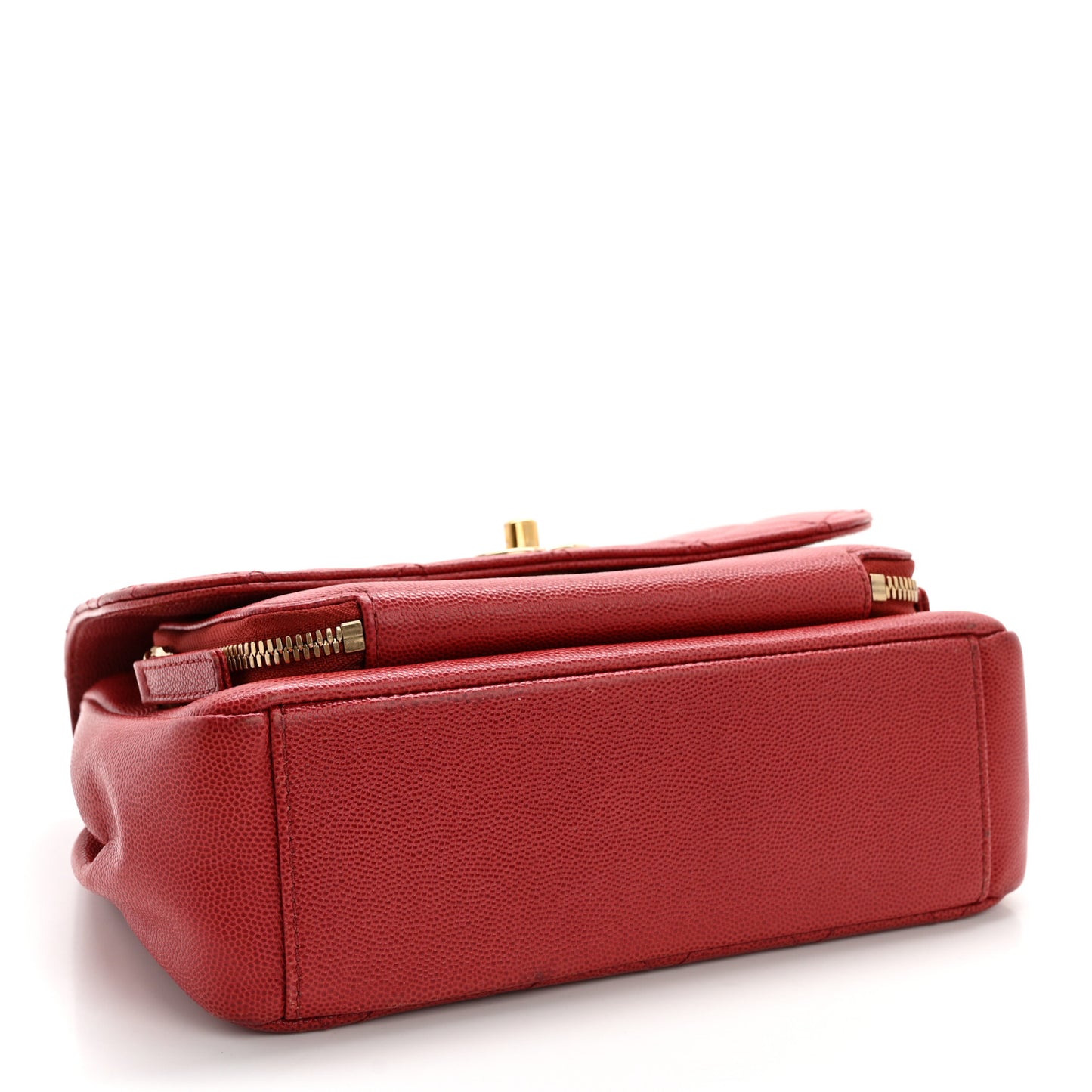 Caviar Quilted Medium Business Affinity Flap Red